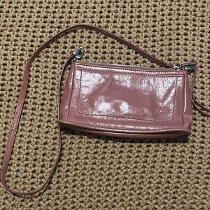 HOBO Mauve Pink Leather Crossbody Wristlet Purse